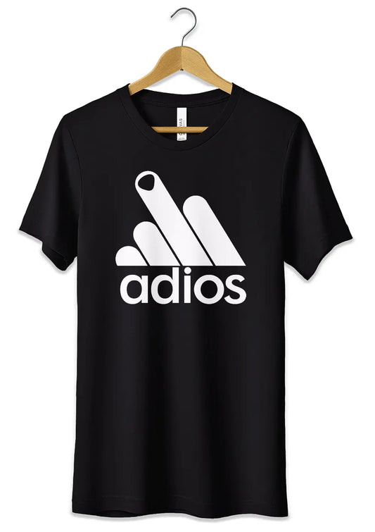 T-Shirt Maglietta Adios Parodia Divertente Adidas