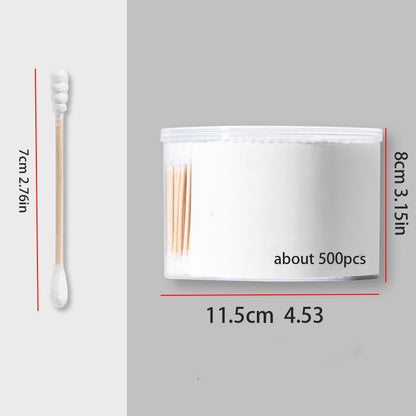 100pcs Disposable Double-ended Cotton Swabs for Ear Cleaning and Makeup Removal