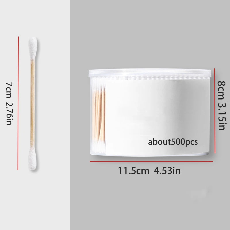 100pcs Disposable Double-ended Cotton Swabs for Ear Cleaning and Makeup Removal
