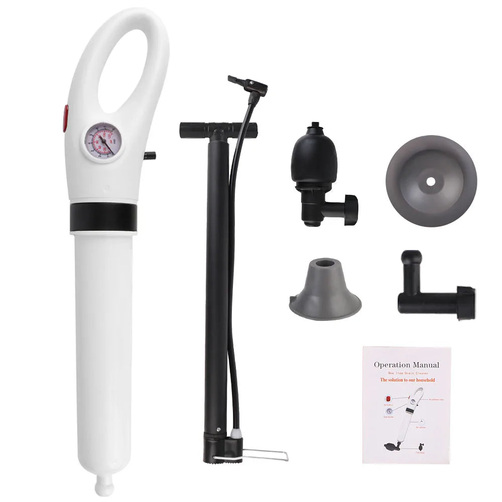 Toilet Plunger High Pressure Drain Plunger Dredge Clog Remover Sewer Pipe Unblocker Air Drain Blaster